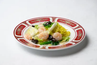 海老の塩あんかけ焼きそば